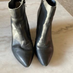 Black leather booties